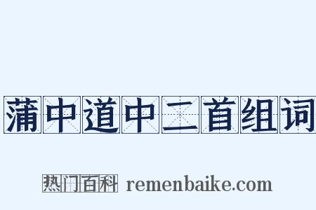 蒲中道中二首组词是什么意思的图片